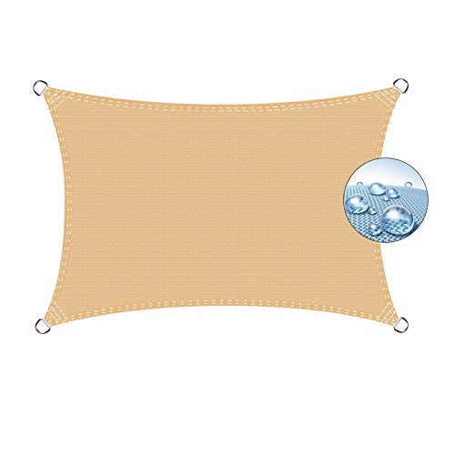 Flei Sonnensegel Balkon 7x8m Beige, Schattenspender, UV Schutz Sun Segel Wetterschutz wasserabweisend für Sonnenschutz Garten Balkon