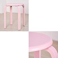 Chair كرسي Wooden Round Stool Candy Color Chair Stacking
