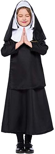 WSJKL Halloween Children Cosplay Costumes Nuns Uniforms Jesus Christ Girls Costume School Costumes Fancy Dress for Kids,XL