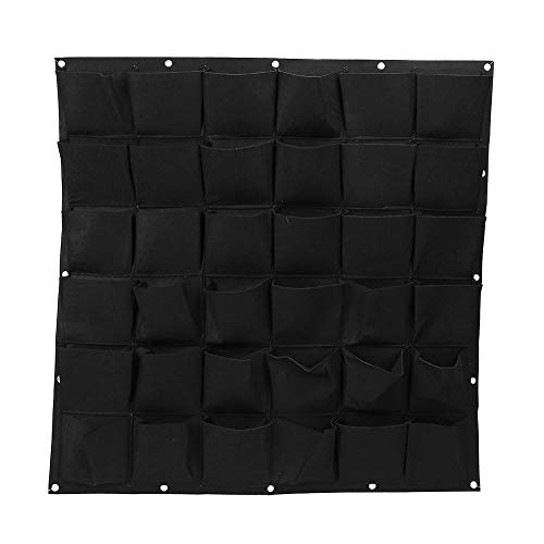 HEEPDD Vertical Garden Planter, 36 Pockets Wall-Mounted Planting Bags Hangers Outdoor Indoor Greening Flower Vegetables Growing Container Pots for Garden Home Decoration(Black)