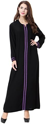 AMLLY Muslim Kaftan Dubai Long Sleeve Dress For Women Islamic Clothing Abaya Gown For Girls