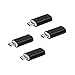 ARKTEK USB C to Micro USB Adapter,4-Pack Type C Female to Micro USB Male Convert Connector Support Charge & Data Sync Compatible with Samsung Galaxy S7 Edge S6 Nexus 5/6 and Micro USB Devices(Black)