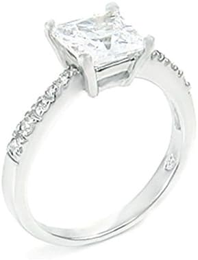 2 ct Princess cut Engagement ring designer 925 Silver