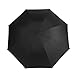 HQdeal Automatic Compact Travel Umbrella with Reverse and Safe Lock Design, Teflon 210T Auto Open Close Folding Strong Windproof Umbrella Black