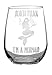 Stemless Wine Glass 17oz | With Permanent Etching | Mermaid Gifts | Fun Gift | Dishwasher Safe (Beach Please I'm a Mermaid)