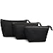 Cosmetic Bag Set,Make Up Bag, Set of 3 Women Girls’ Nylon Toiletry Bag by EASTERN TIME(Black)