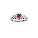 Sterling Silver January CZ Simulated Birthstone Baby Ring with Heart