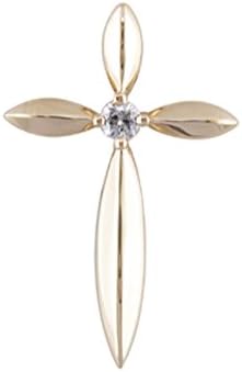 10K Yellow Gold w/Diamond Cross Pendant with 18" Chain (3)