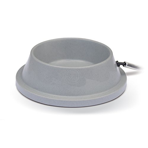 K&H Pet Products Thermal-Bowl Heated Cat & Dog Bowl 32oz. Slate Gray 12W