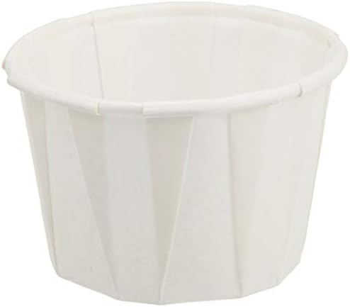 Genpak 250 Piece F100 Capacity Pleated Paper Portion Cup, 1" H, 1 oz, White (Renewed)