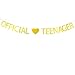 Official Teenager Banner with Gold Glitter Heart Decorations Hanging Decor for 13th Birthday Party Décor Gold Banner Pertlife