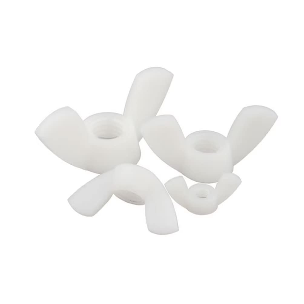 FEEIMOL White Plastic Nylon Wing Nuts Thumb Nuts M12 (5 pcs)