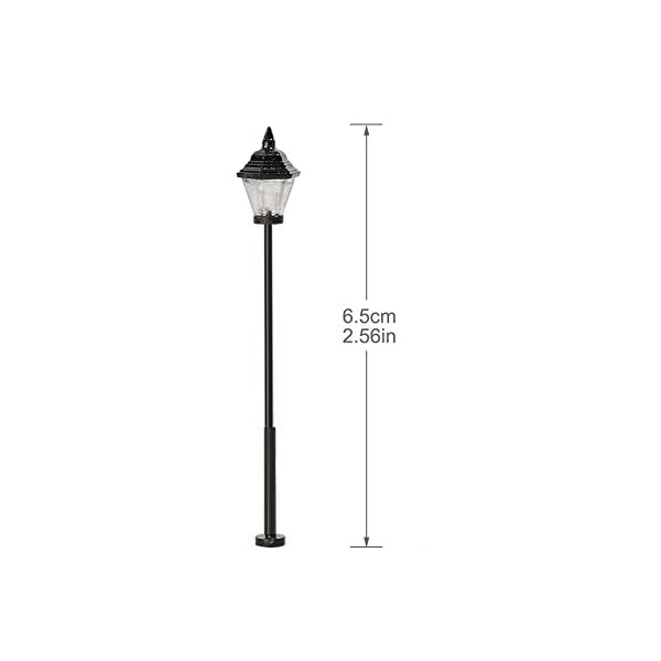 Evemodel 10 STK. Modell Bahn Lampe Led Leuchte Strassenlampen 57mm Spur H0 Puppenhaus Bonsai Dekoration – Bild 4