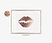 Lips Rose Gold Foil Print Poster Decor Wall Art Kiss Love Makeup Fashion Girl Room Nursery 8 inches x 10 inches A35