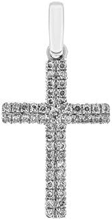 Expo Collection 18K White Gold .13cttw Diamond Cross Pendant (G-H Color, SI2-I1 Clarity)