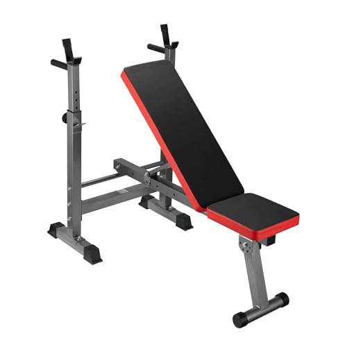 Panca per pesi pieghevole per max 230kg Panca fitness 2in1 inclinata e piana Porta bilanciere