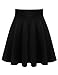 BIADANI Women Versatile Flared Stretch Wide Band Skater Skirts Black Large
