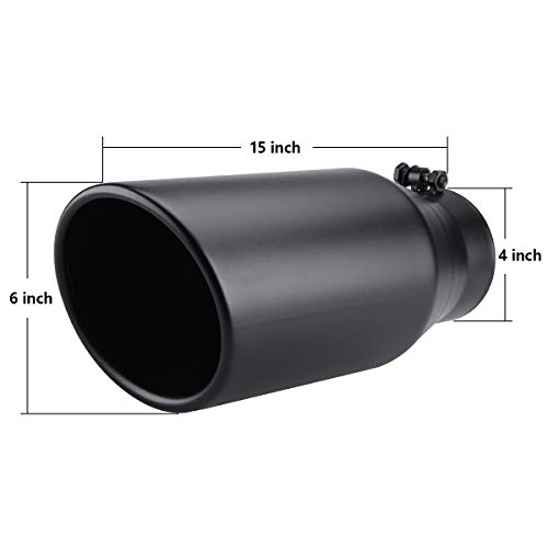 LCGP Bolt On Diesel Exhaust Tip 4", 6" outlet 15" Long Truck Tip