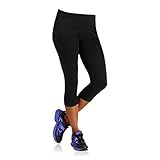 Danskin Now Womens Dri-More Cropped Leggings (Black, XX-Large)