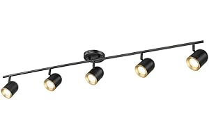 FEMILA 44" Adjustable LED Track Light, 4000K Black Ceiling Track Lighting Fixture, 350?Rotatable, Modern LED Track Light Kit,
