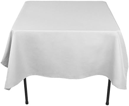 GWHome 85 x 85 inches Square Seamless Tablecloth for Wedding Restaurant Banquet Party (White)