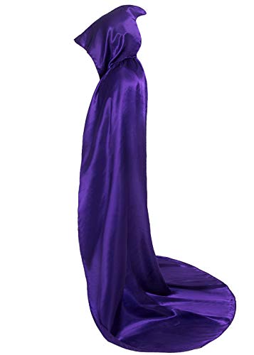 ALIZIWAY Unisex Hooded Cloak Cape with Hood Halloween Cosplay Costume Y002PXL Purple - Thumbnail 4