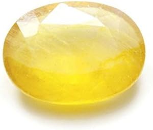 Om Gyatri Yellow Sapphire 8.25 Ratti Pukhraj Certified Natural Rashi Ratan Gemstone for Astrological Purpose