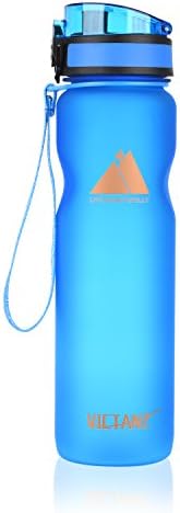 Victanz Sports Water Bottle 1 liter/1000ml/32oz Large Drinking Bottles with Filter, Leak Proof, Open with 1-Click, Fast Flow, Eco-Friendly Tritan Co-Polyester Plastic - 100% BPA Free