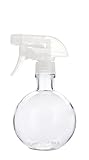 Round Recycled Glass Spray Cleaner Bottle with Clear Spray Nozzle - Lead Free Glass