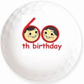 Amazon 夫婦で還暦 のイラストを印刷してお届け 無地専用ゴルフボール ３球入 アスキュー イラスト印刷入りボール ゴルフボール