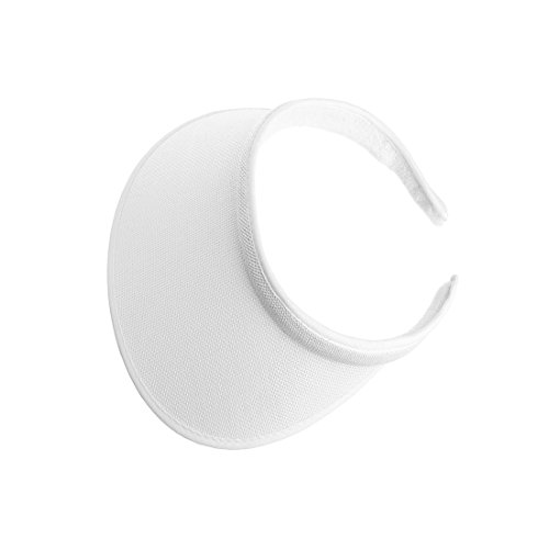 Bersun Natural Ladies Brushed Cotton Twill Clip On Visor (M, White)