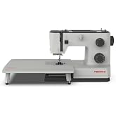 NECCHI Q132A Sewing Machine with Extension Table, Italian Designed, Stainless Steel Metal Bedplate, 32 Built-In Stitches, Accessory Kit Included.