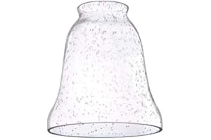 Dysmio Ceiling Fan Light Covers, Ceiling Fan Globes Replacement Glass, Light Fixture Replacement Glass, Clear Seeded 5-1/4 inches high 4-13/16 inches in diameter Standard 2-1/4-inch fitter