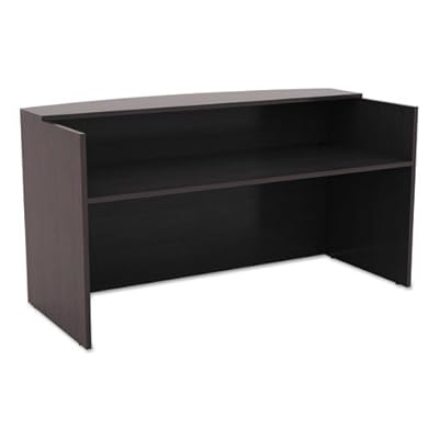Alera Valencia Series Reception Desk with Counter, 71" Width x 35 1/2" Depth x 42 1/2" Height, Espresso