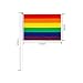 50PCS Rainbow Gay Pride Stick Flag and 500PCS LGBT Love Rainbow Heart-Shaped Stickers for Mardi Gras, Rainbow Party Gifts, Crafts Envelope Sealing Labels