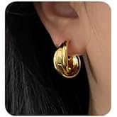 Sither Gold Twist Earrings for Women Trendy Clip On Hoop Earrings Non Pierced Earrings for Halloween Christmas Gift