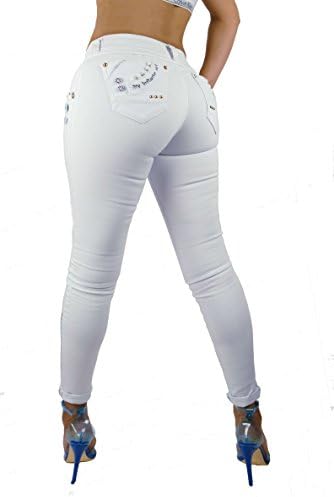 Colombian Made, Premium Denim, Low Rise Skinny, Butt Lift, Levanta Cola, White Jeans