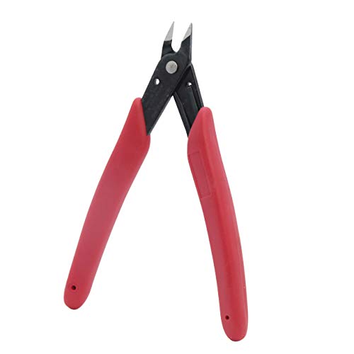 Whizzotech Flush Wire Cutters Micro Diagonal Cutting Pliers for Jewelry Making Chromium Vanadium Steel 4.5 Inch (1 Pack)
