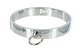 Master Series Chrome Slave Bondage Collar, Small / Medium