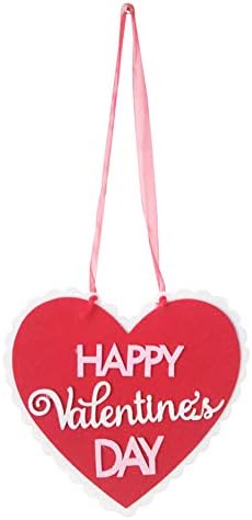 GMgqsagocyca Non-Woven Floral Happy Valentine's Day Heart Pendant Hanging Sign Party Decor