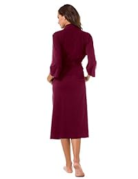 SIORO kimono de algodón para mujer, bata larga, bata de baño, suave, para dormir, escote en V, para damas