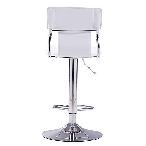 Sidanli White Adjustable Swivel Counter Bar Stool Chairs with Back (Set