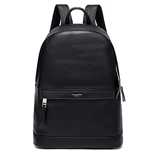 David Jones - Men's Backpack – Medium Backpack, 13 Inches Laptop Laptop PU Leather – Daypack Backpack Casual Elegant – Multifunctional Work School Travel Daily – Black