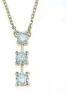 Carat Three Stone Diamond Necklace 