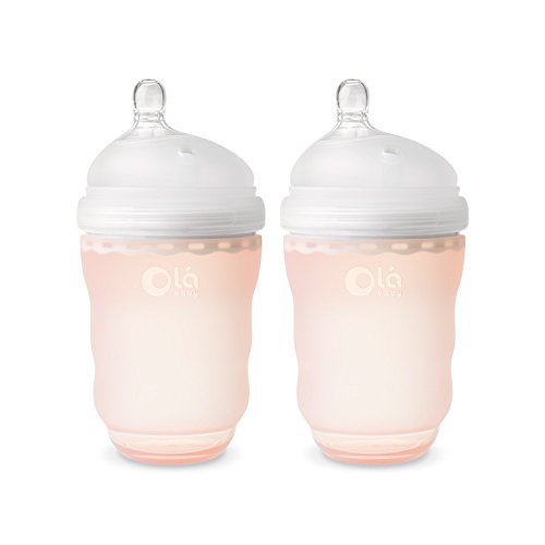 olababy gentle bottle, juego de coral de 2 piezas, 8 onzas