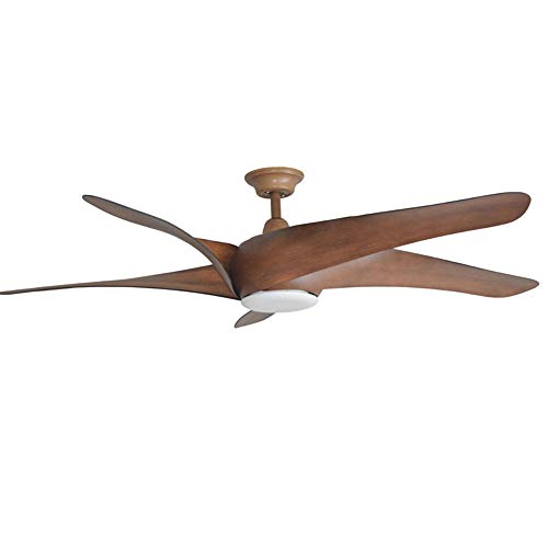 Tiptonlight Brown Wooden Ceiling Fan 52 Inch With 5 Leaves White