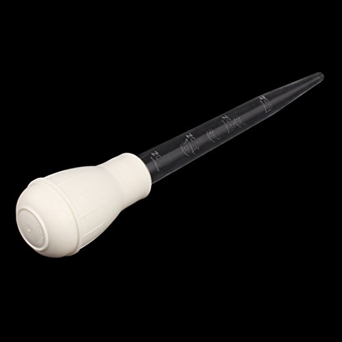 uxcell Rubber Head Plastic Home Kitchen Chicken Turkey BBQ Food Flavour Oil Tube Pipe White Clear