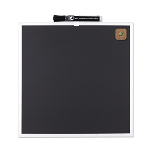 U brands magnetic black chalkboard, 11.5 x 11.5 inches, silver al…