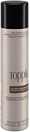 TOPPIK Coloured Hair Thickener Spray Medium Brown 180ml Disguise Thinning Hair view 12