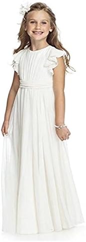 Angel Dress Shop Flower Girl Dress First Communion Chiffon Flutter Sleeves Pageant Wedding Dress